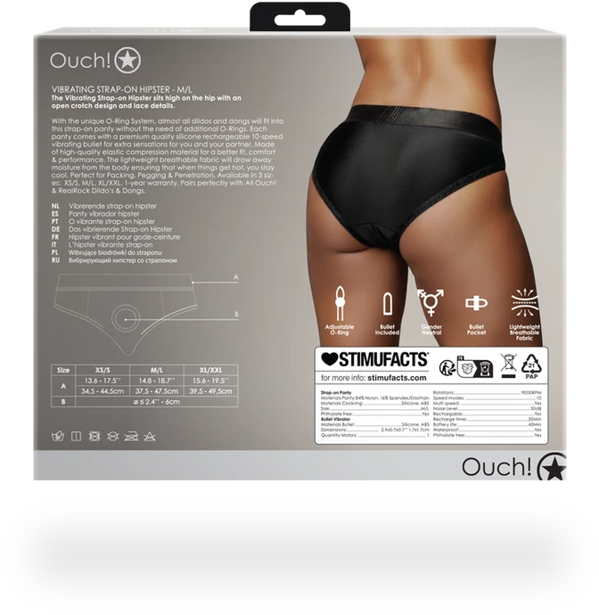 Ouch By Shots Vibruojantis dirželis Hipster - M/L