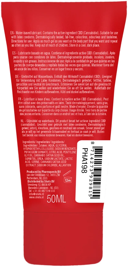 Pharmquests By Shots Pharmquests Gel drėkinamasis lubrikantas lubrikantas cbd sex 50 ml