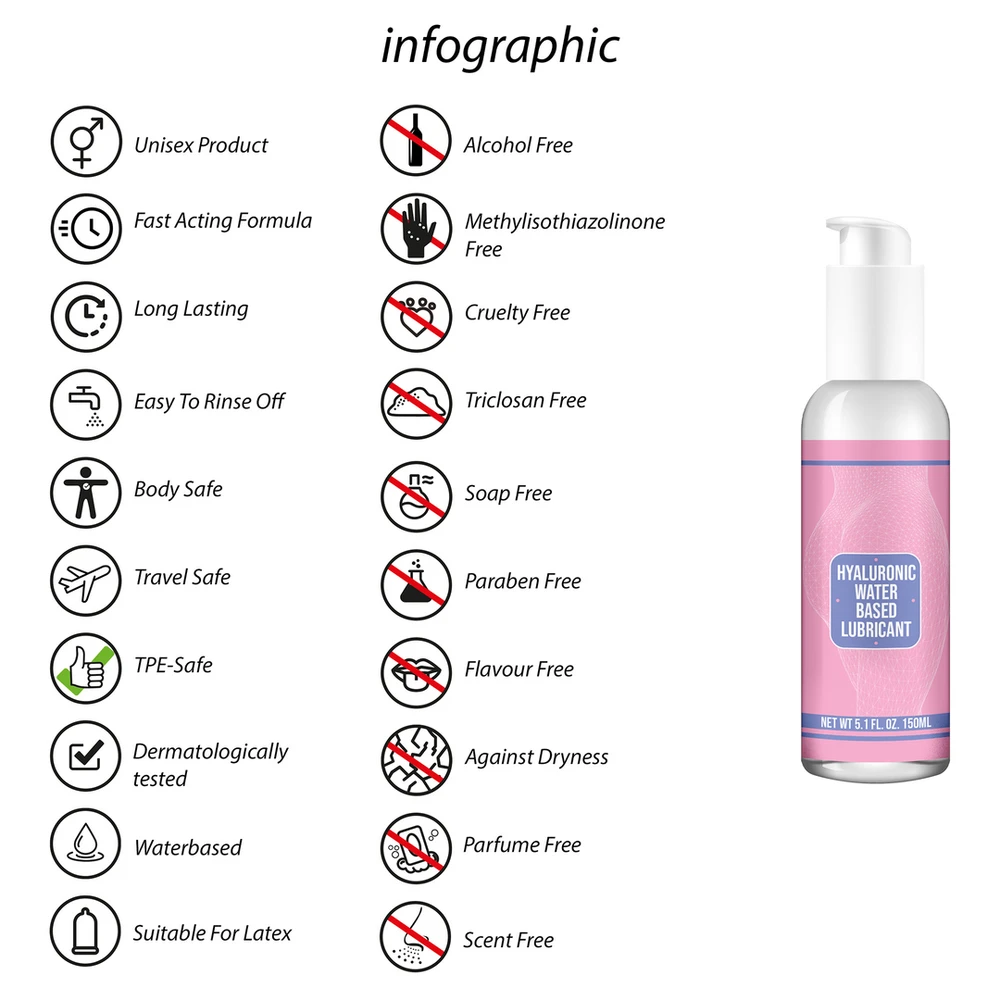 Pharmquests By Shots Acid Vandens pagrindo lubrikantas su hialurono rūgštimi - 150 ml