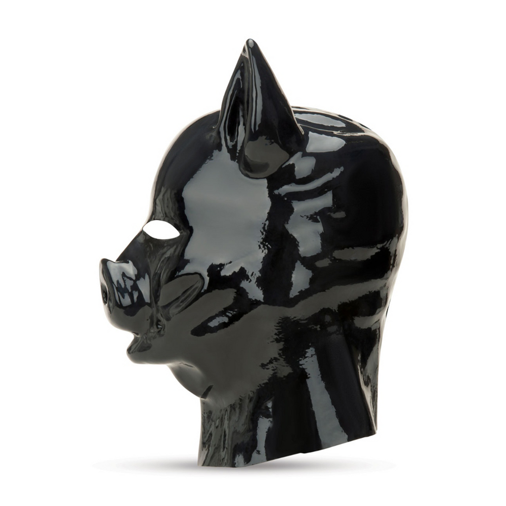 Prowler Red Latex Pig Hood - Juodas