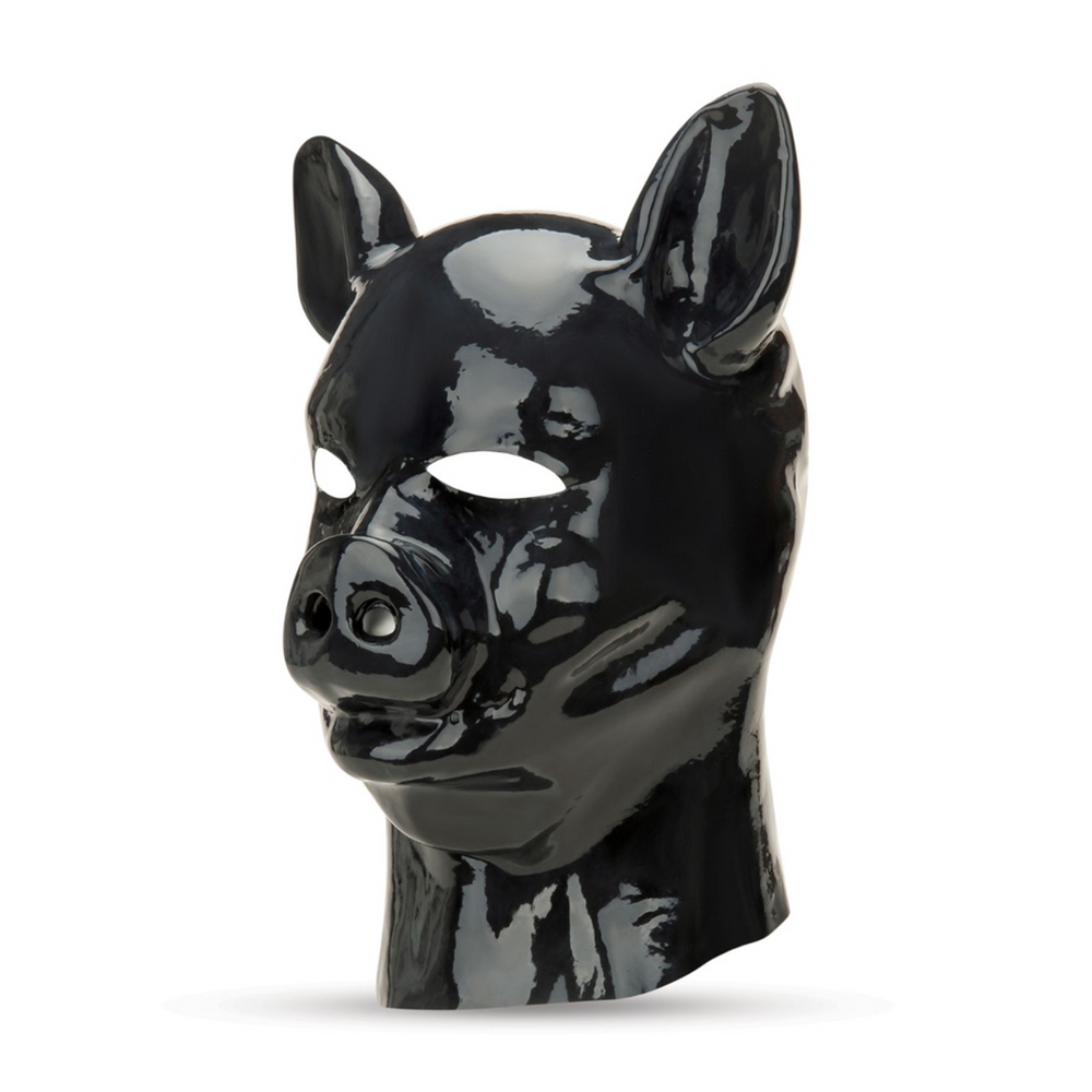 Prowler Red Latex Pig Hood - Juodas