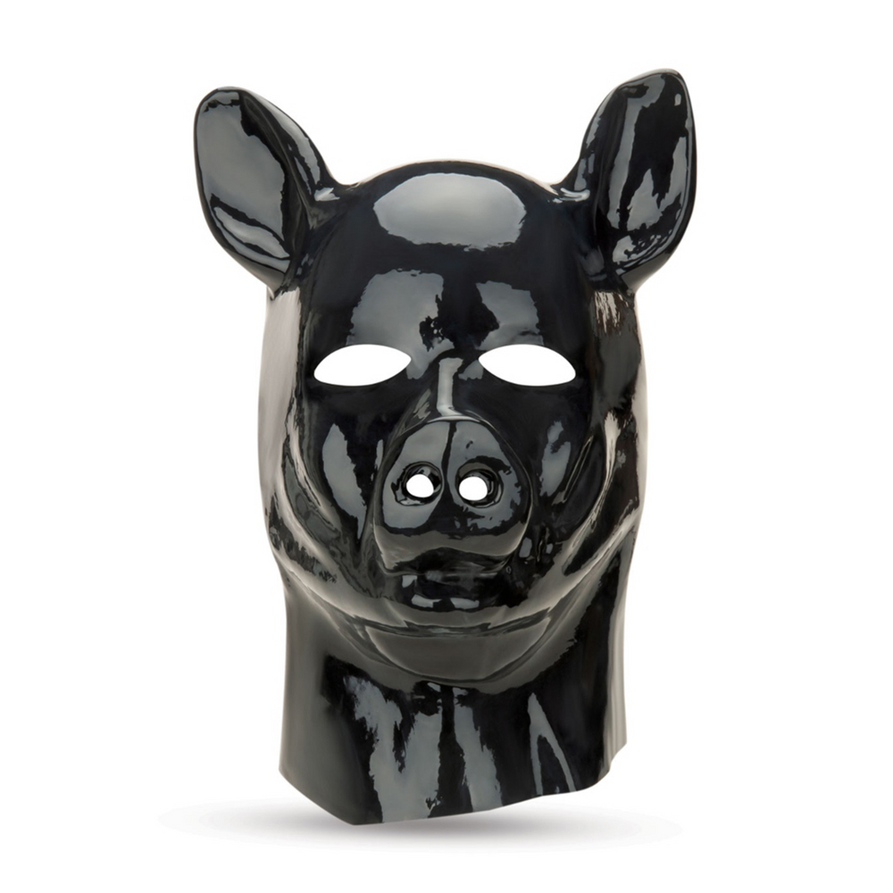 Prowler Red Latex Pig Hood - Juodas