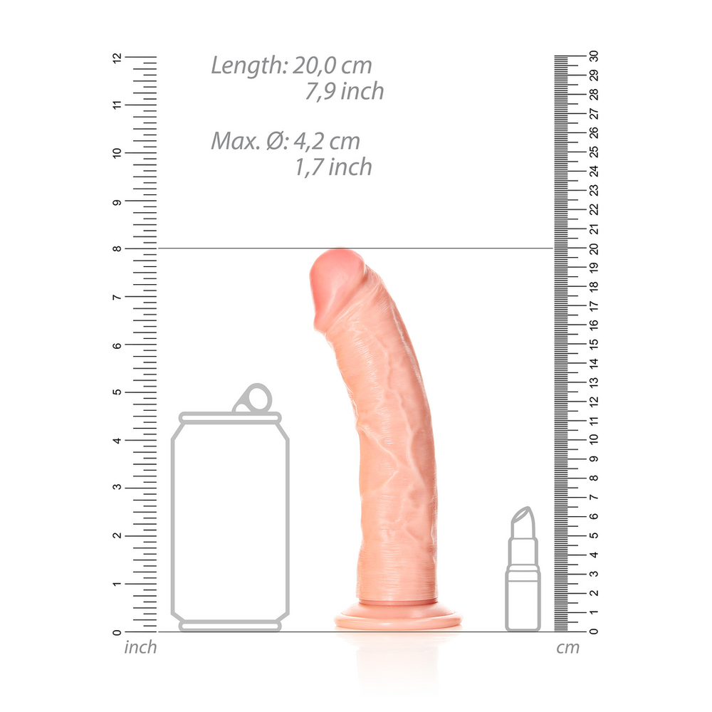 Realrock By Shots Realrock lenktas tikroviškas dildo su siurbtuku - 7"/ 18 cm