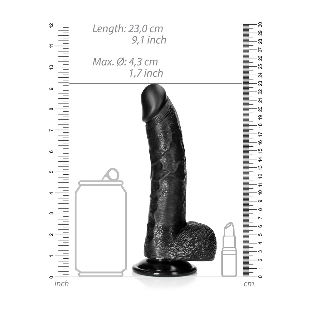 Realrock By Shots Realrock Silicone styginis dildo su siurbtuku 23 cm
