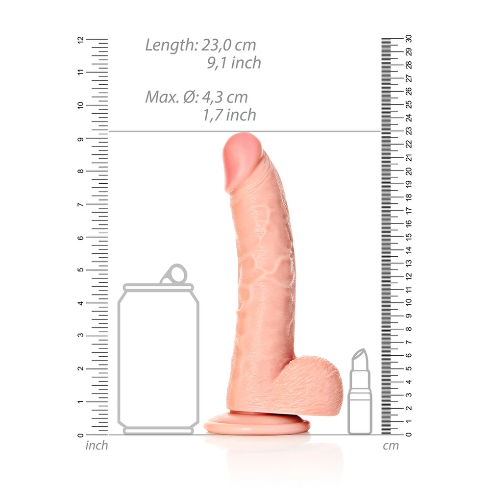 Realrock By Shots Realrock Silikoninis dygliuotas dildo siurbtukas 23 cm