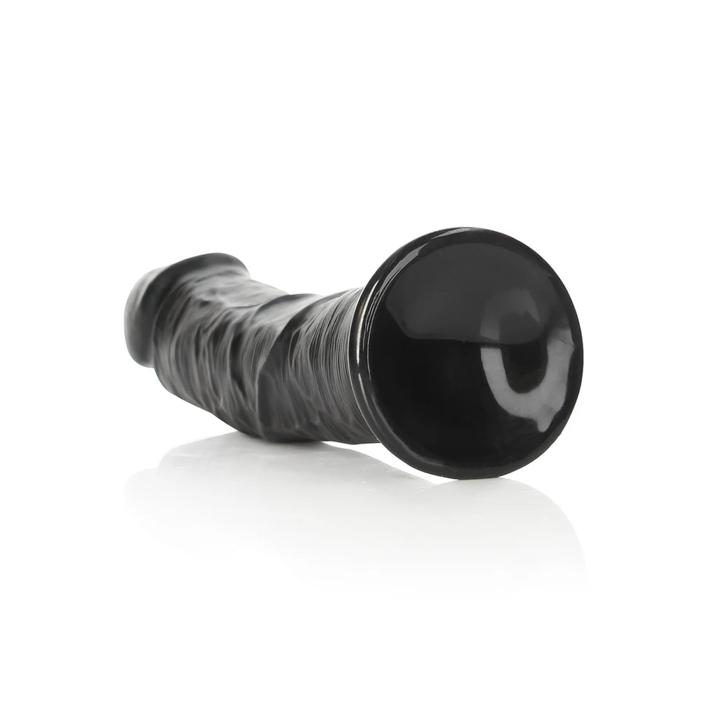 Realrock By Shots Realrock Juoda tikroviškas styguotas dildo siurbtukas 25 cm