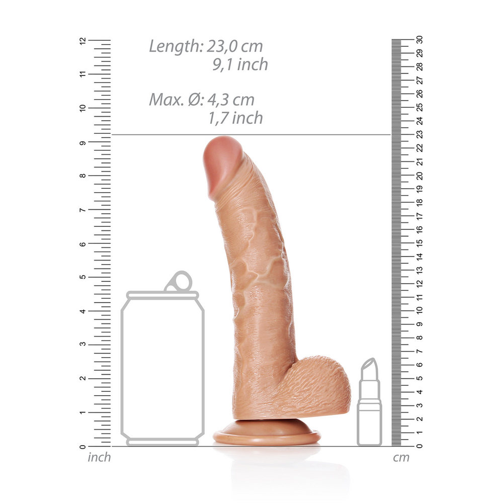Realrock By Shots Realrock Large Silikoninis styguotas dildo siurbtukas 23 cm