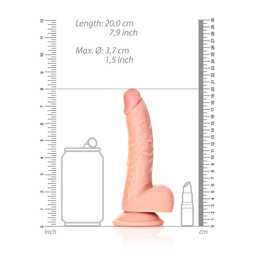 Realrock By Shots Realrock Silikoninis styguotas dildo siurbtukas 20 cm