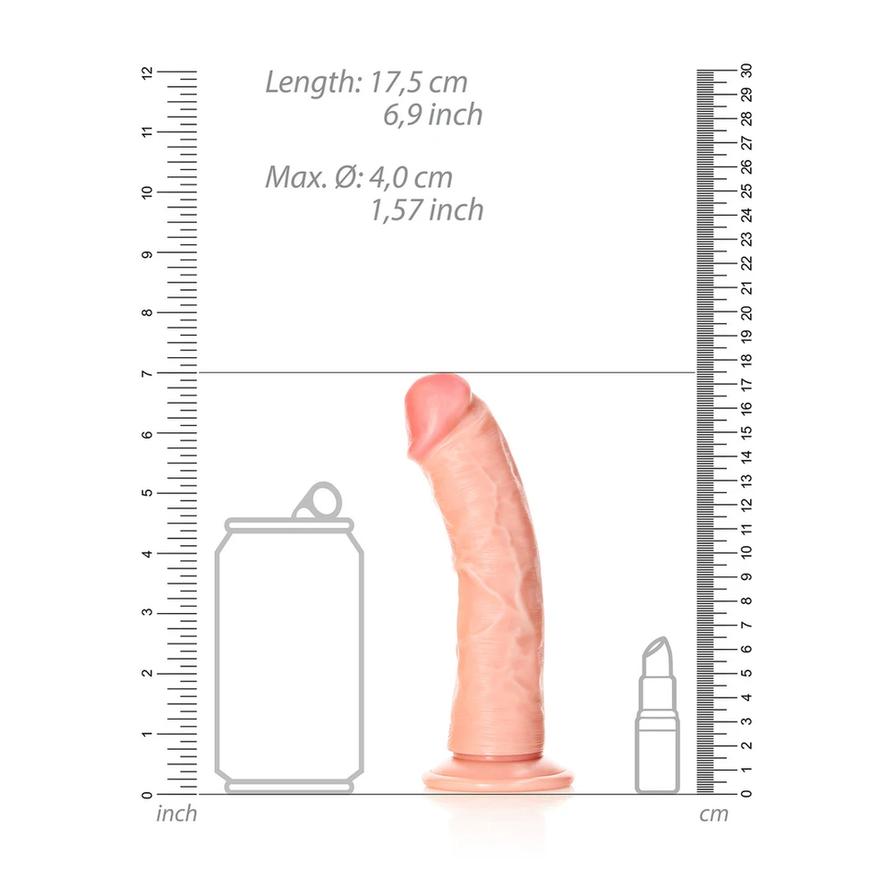 Realrock By Shots Realrock lenktas tikroviškas dildo su siurbtuku - 6"/ 15,5 cm