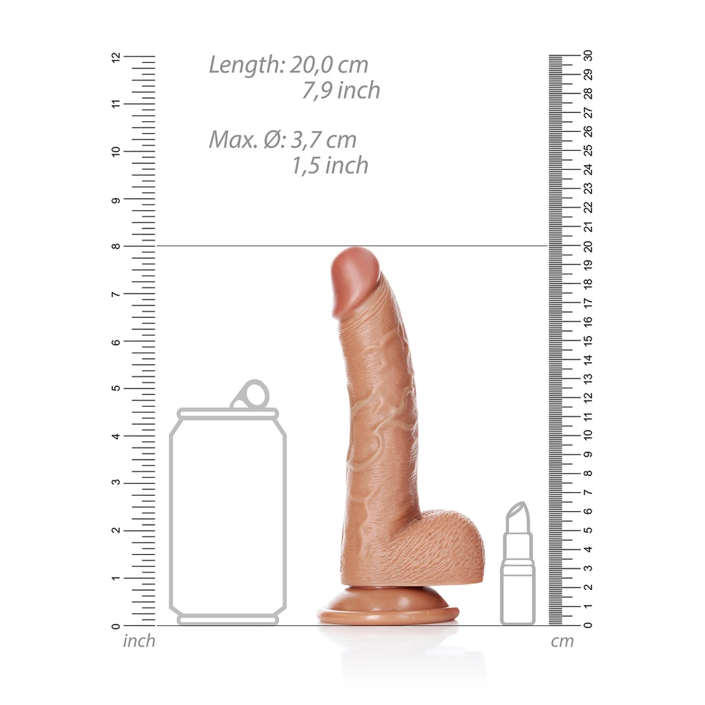 Realrock By Shots Realrock Didelis silikoninis virvelinis dildo siurbtukas 20 cm