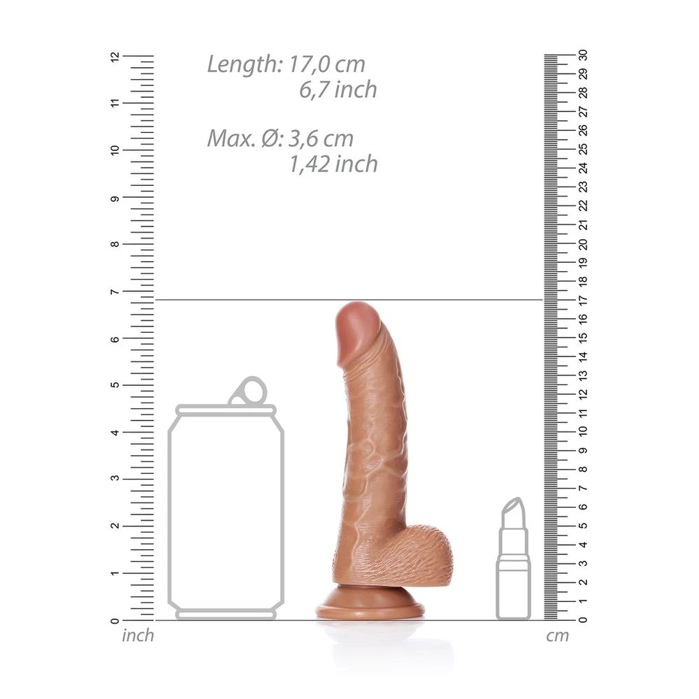 Realrock By Shots Realrock Storas silikoninis styguotas dildo siurbtukas 17 cm