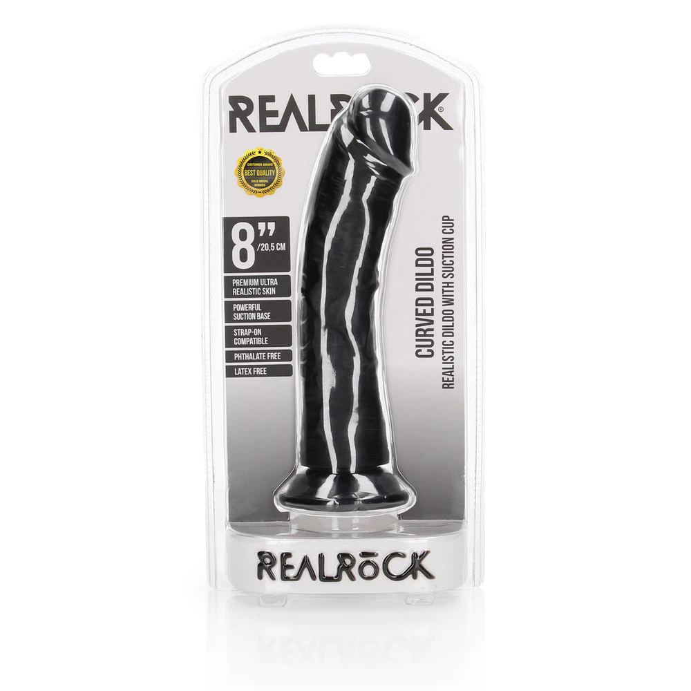 Realrock By Shots Realrock Didelis tikroviškas styguotas dildo siurbtukas 22,5 cm