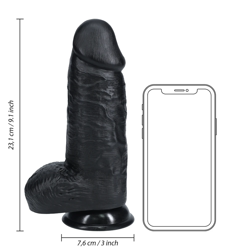 Realrock By Shots Ypač storas tiesus rišiklis su kamuoliukais 23 cm - Juodas