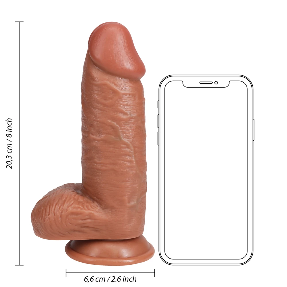 Realrock By Shots Ypač storas tiesus šukutės su kamuoliukais 20,3 cm - rudas