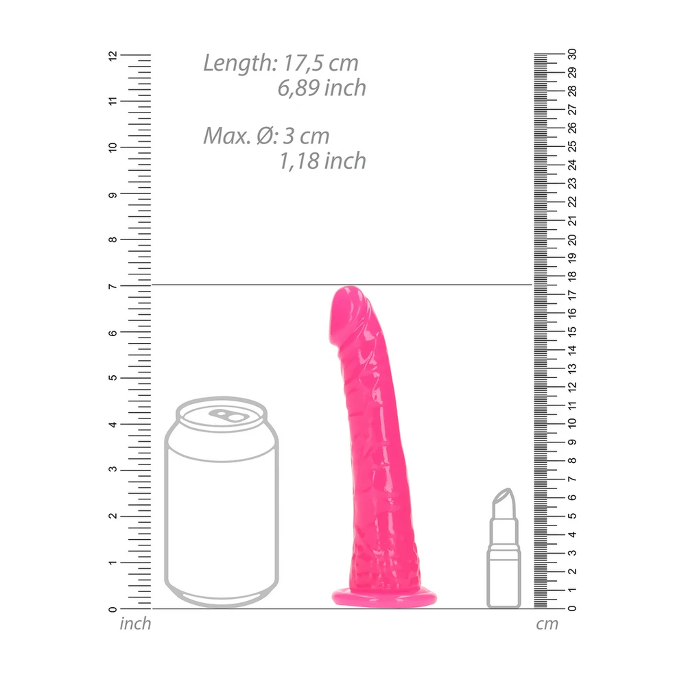 Realrock By Shots Lieknas tikroviškas dildo su siurbimo taurele – švyti tamsoje – 6'' / 15,5 cm