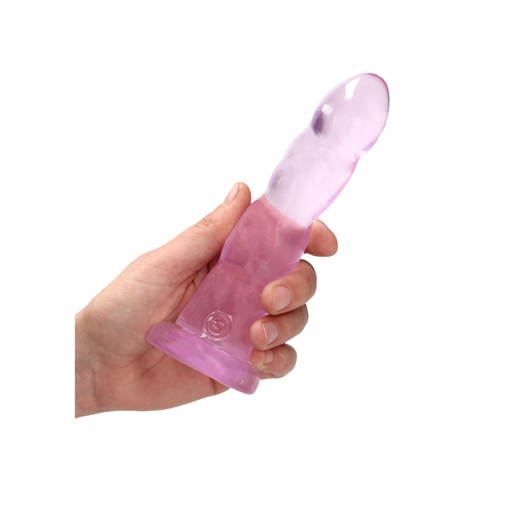 Realrock By Shots Realrock Rožinė silikoninė gelinė dildė su siurbtuku 18 cm