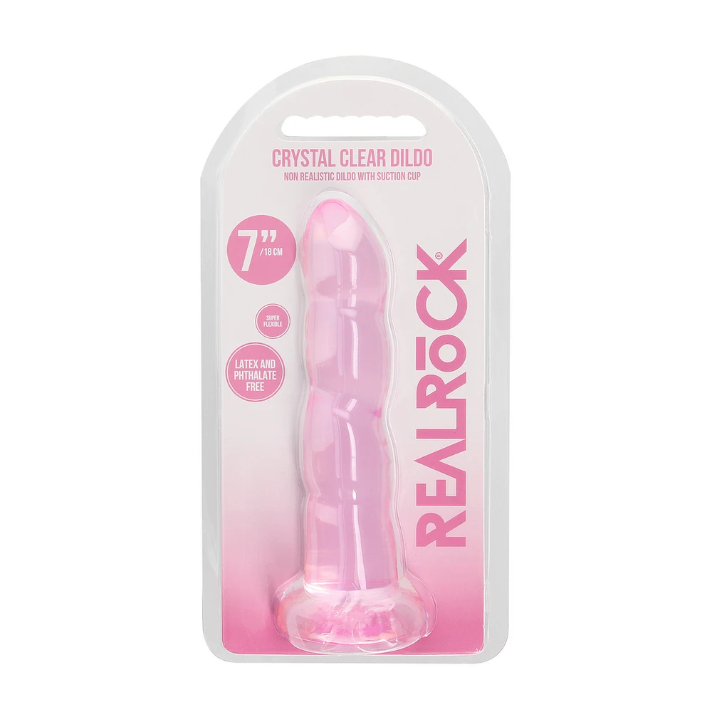 Realrock By Shots Realrock Rožinė silikoninė gelinė dildė su siurbtuku 18 cm