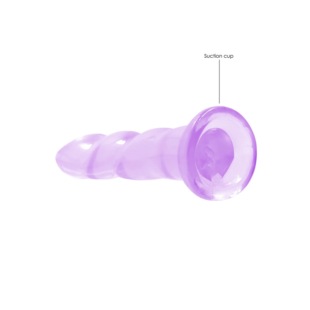 Realrock By Shots Realrock Dildo violetinė spiralne su mocną przyssawką 18 cm