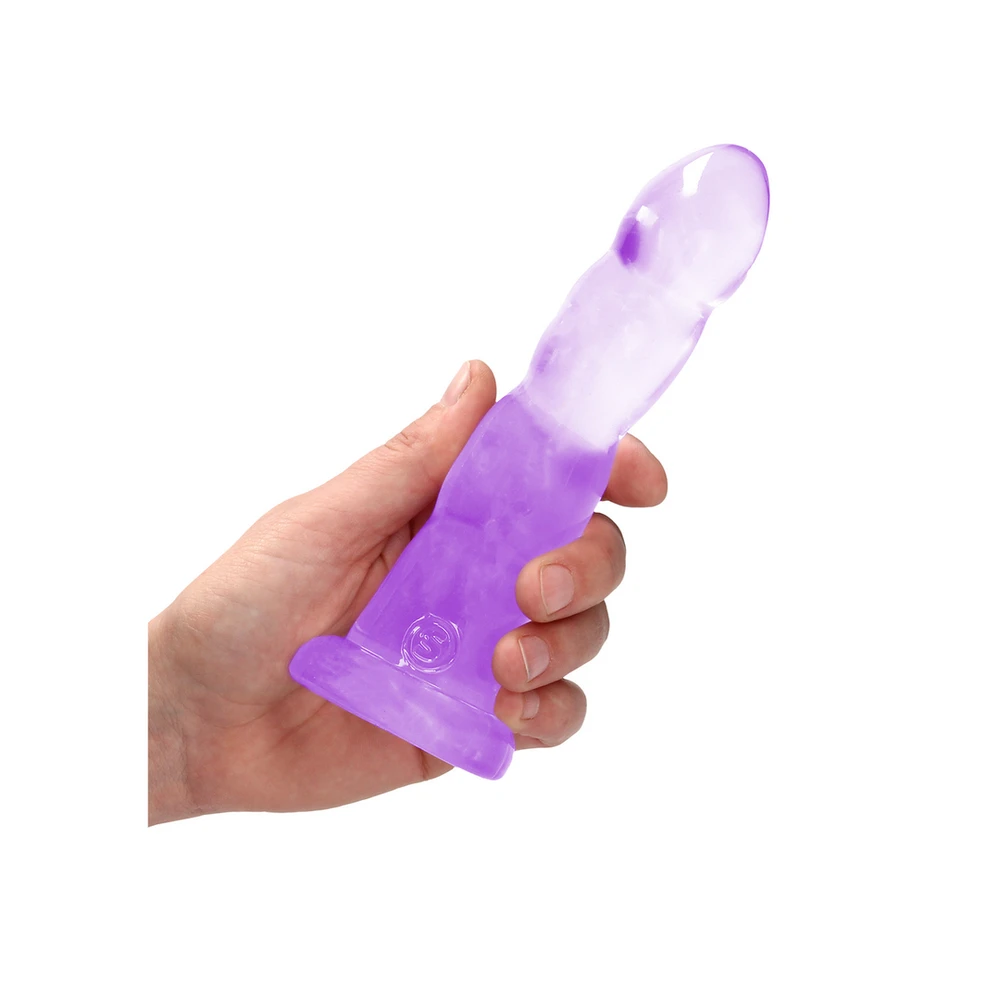 Realrock By Shots Realrock Dildo violetinė spiralne su mocną przyssawką 18 cm