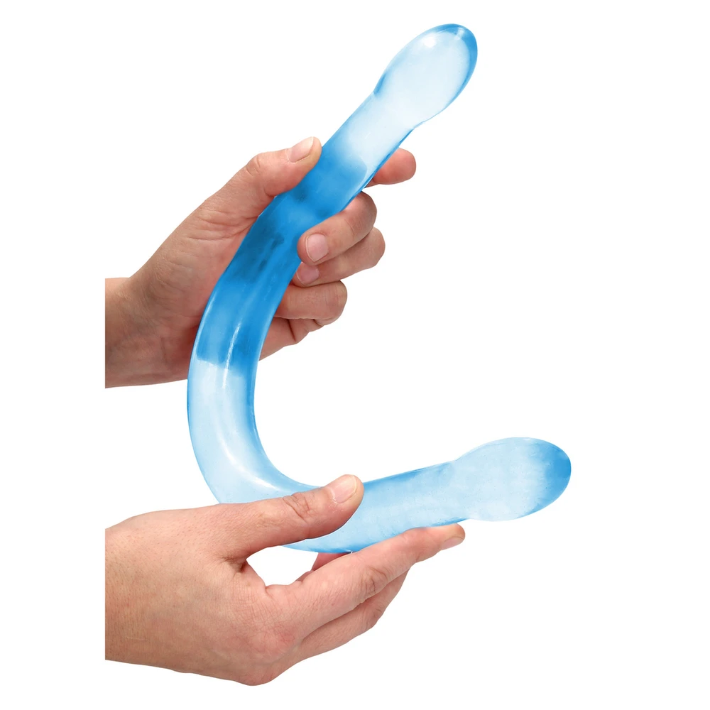 Realrock By Shots Realrock Smooth dvigubas dildo lesbietiškam seksui 42 cm