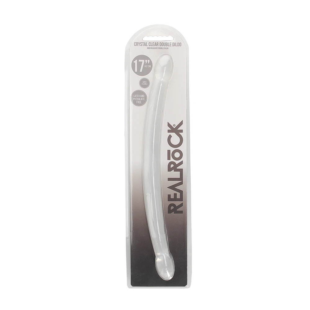 Realrock By Shots Realrock Dvigubas silikoninis dildo lygus, ilgis 42 cm