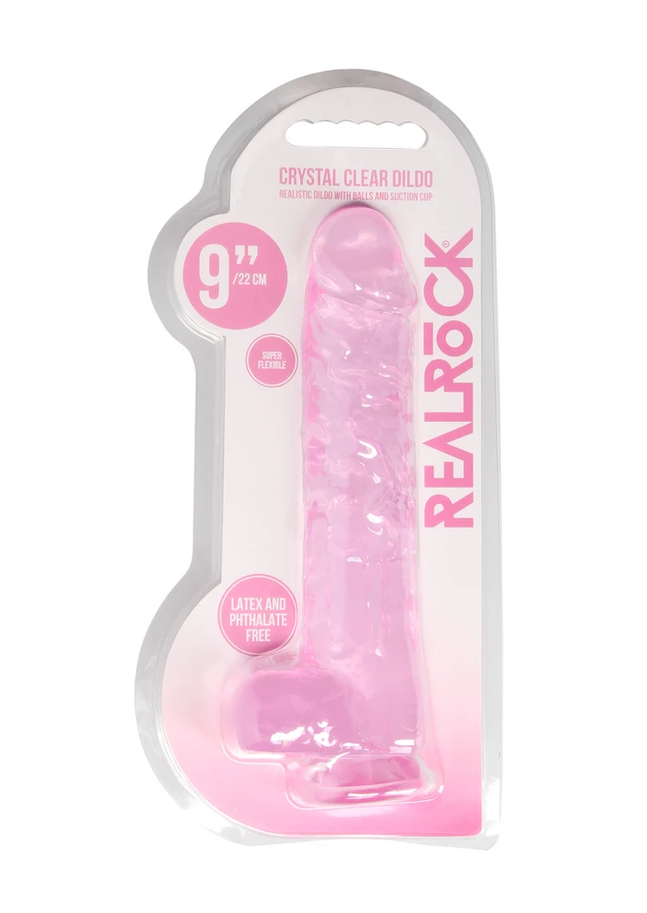 Realrock By Shots Realrock 9" / 23 cm Realistinis dildo su kamuoliukais - Rožinė