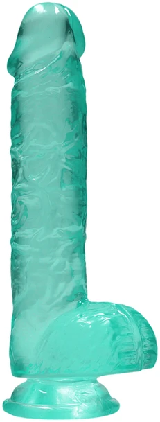 Realrock By Shots 6"""" / 15 cm tikroviškas dildo su kamuoliukais - turkis