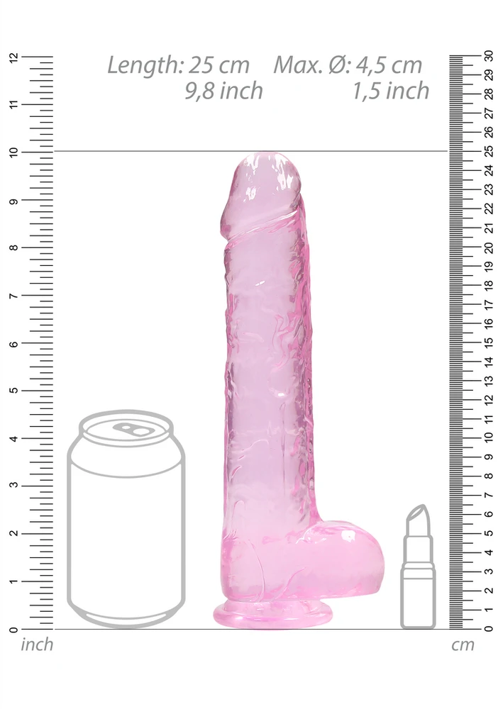 Realrock By Shots Realrock 9" / 23 cm Realistinis dildo su kamuoliukais - Rožinė