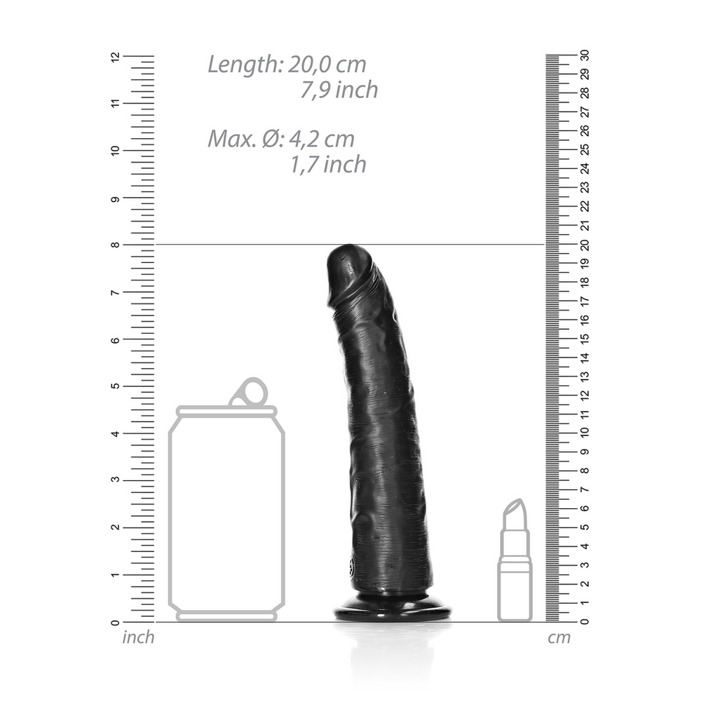 Realrock By Shots Realrock Slim Realistic Dildo su siurbtuku - 7"/ 18 cm