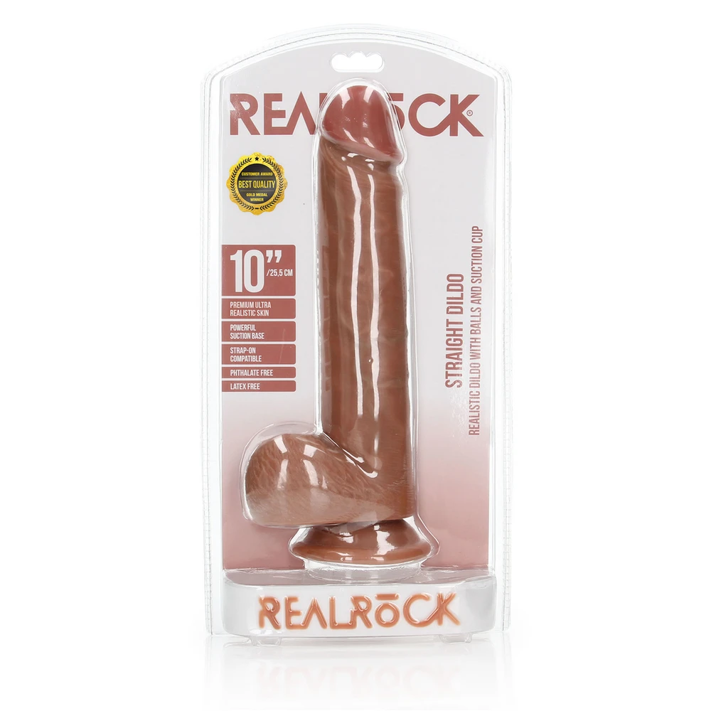 Realrock By Shots Realrock Didelis tikroviškas styguotas dildo su siurbtuku 28 cm