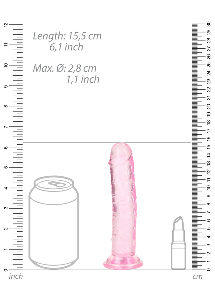 Realrock By Shots Tiesus tikroviškas dildo su siurbtuku - 6'' / 14,5
