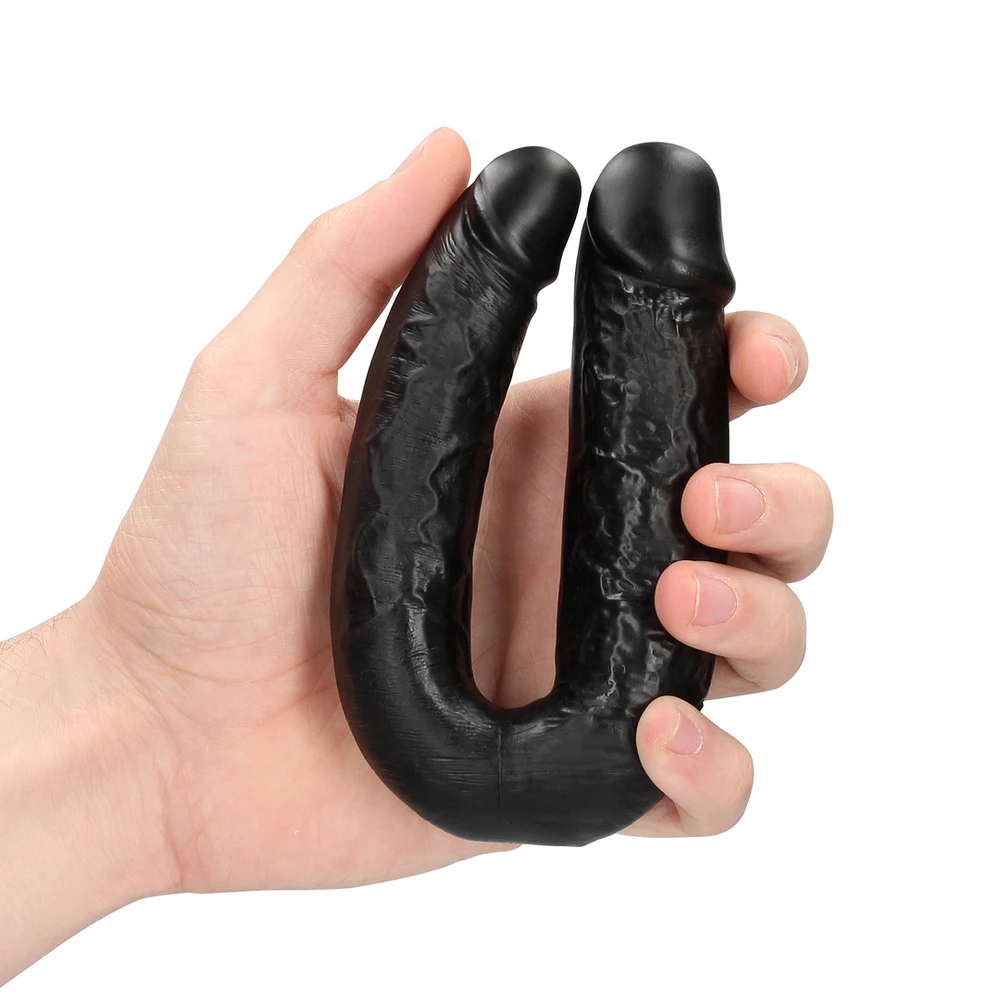 Realrock By Shots U Shaped Double Dildo 12,7 cm - Juodas