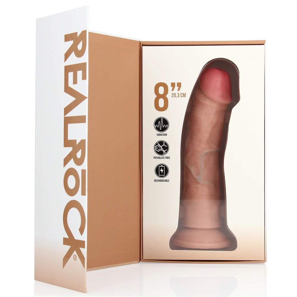 Realrock By Shots Vibruojantis įprastas lenktas gaidys - 8 / 20,5 cm - Minkštimas