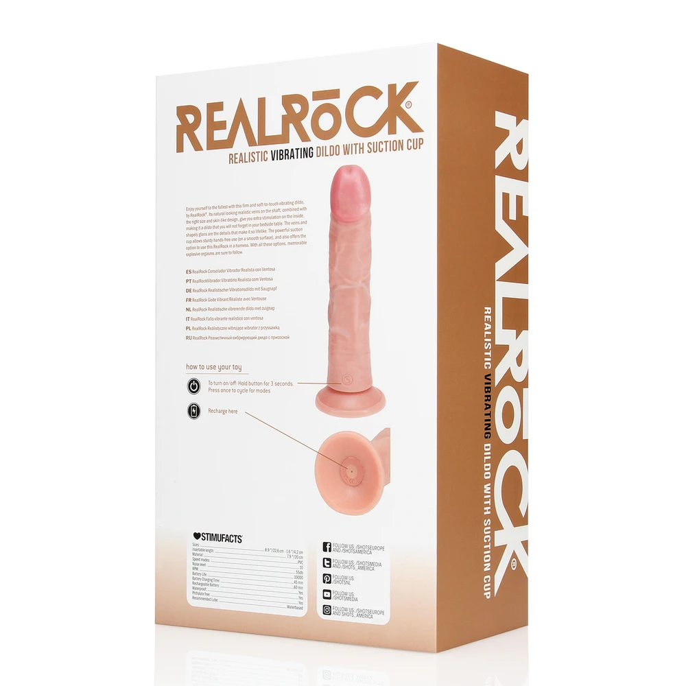 Realrock By Shots Vibruojantis įprastas lenktas gaidys - 8 / 20,5 cm - Minkštimas