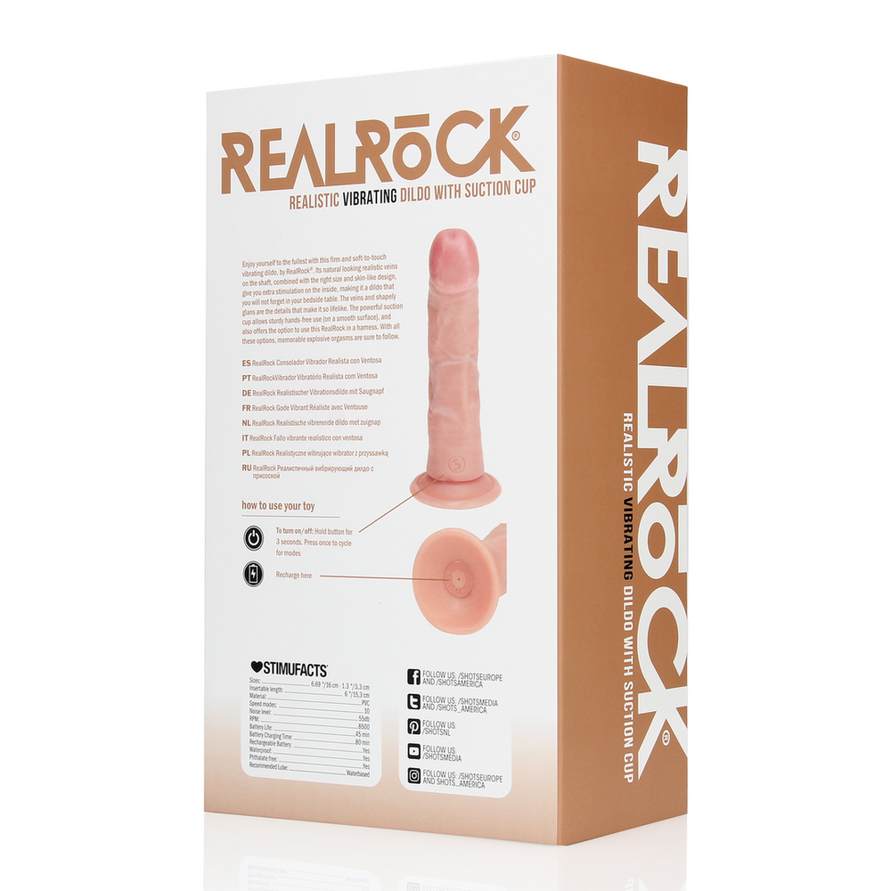 Realrock By Shots Vibruojantis įprastas lenktas gaidys - 6 / 15,5 cm - Minkštimas