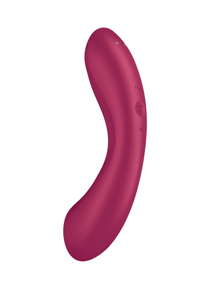 Satisfyer Curvy Trinity 1 klitorio stimuliatorius su raudona vibracija