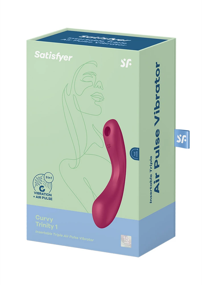 Satisfyer Curvy Trinity 1 klitorio stimuliatorius su raudona vibracija