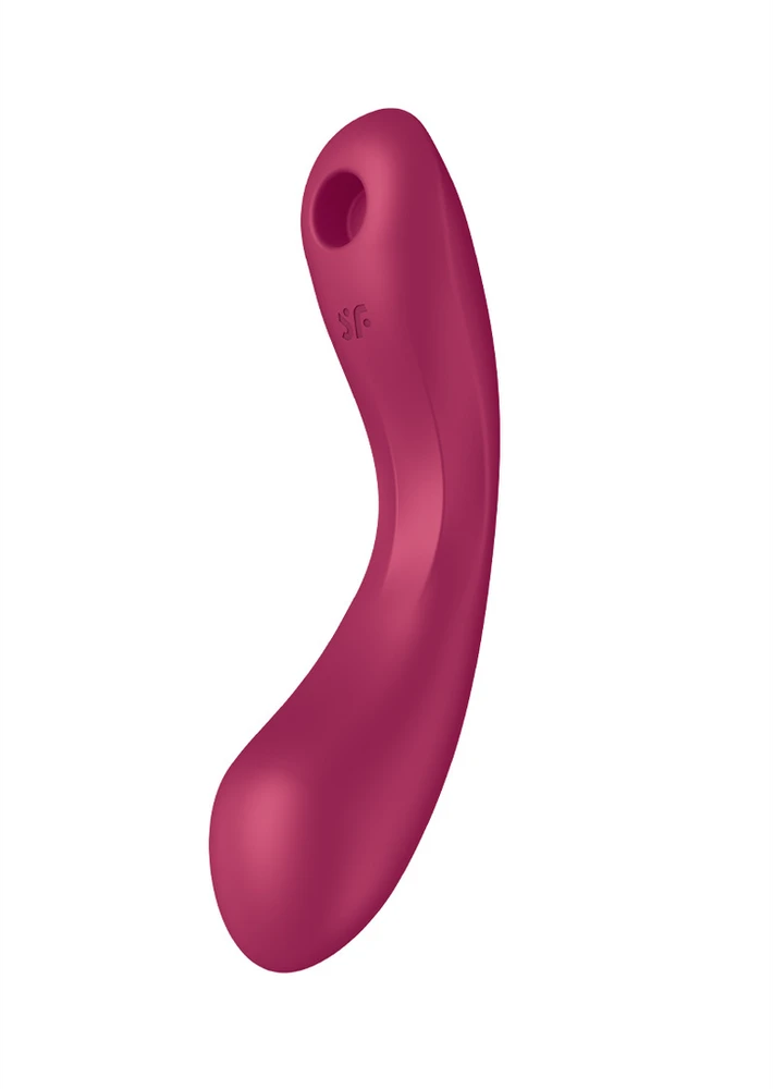 Satisfyer Curvy Trinity 1 klitorio stimuliatorius su raudona vibracija