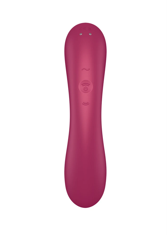 Satisfyer Curvy Trinity 1 klitorio stimuliatorius su raudona vibracija
