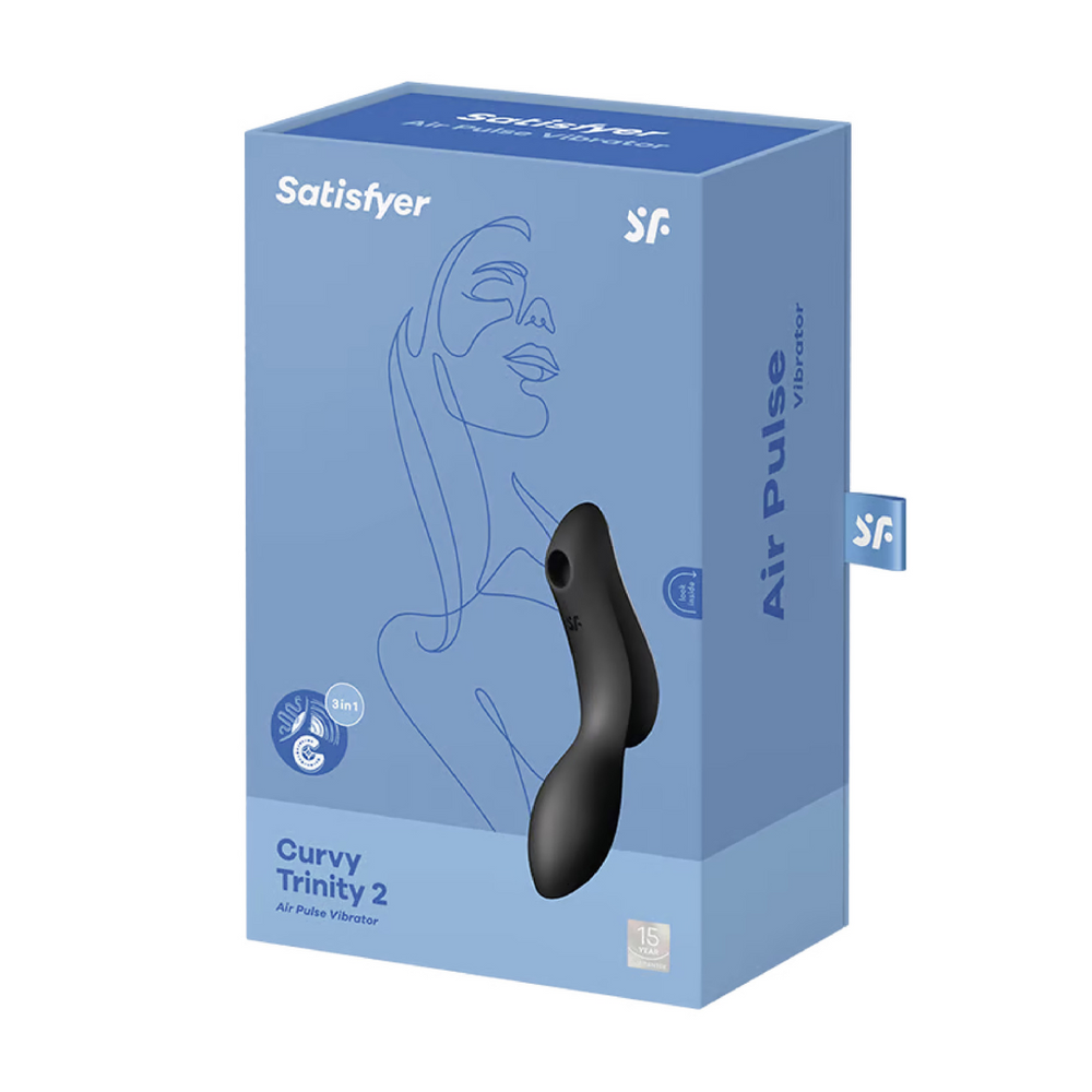 Satisfyer SATISFYER_Curvy Trinity 2 oro pulsavimo vibratorius klitorio stimuliatorius su vibracijomis Juodas