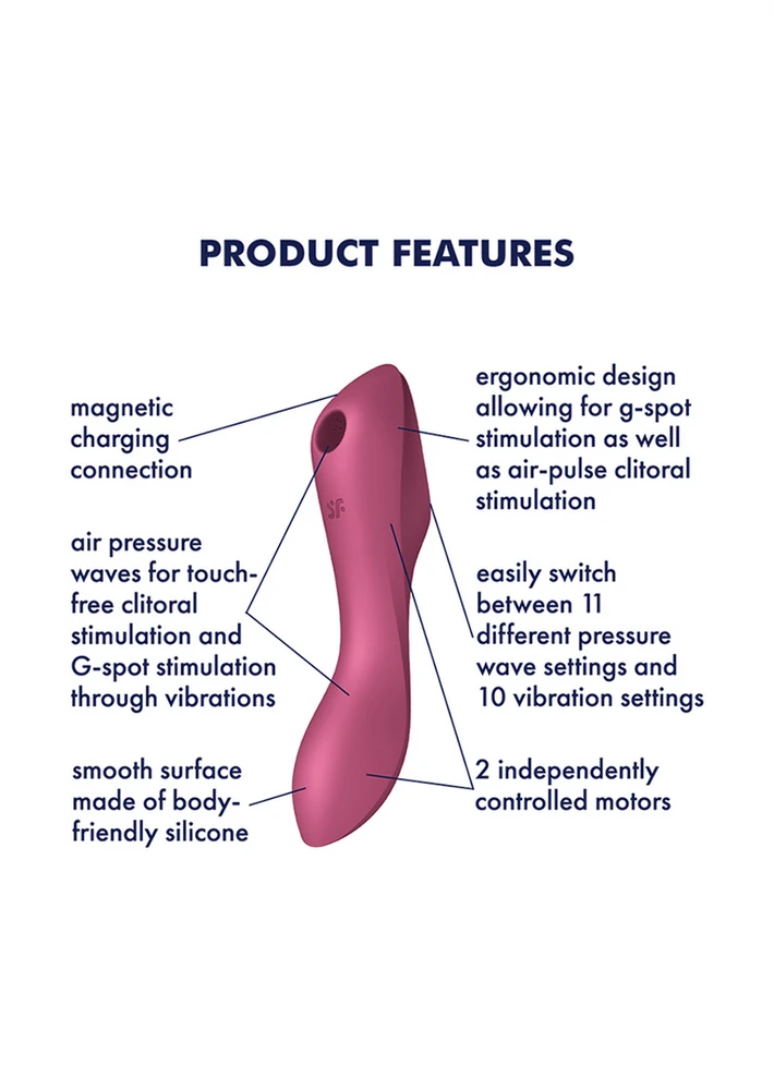 SATISFYER CURVY TRINITY 3 RAUDONAS