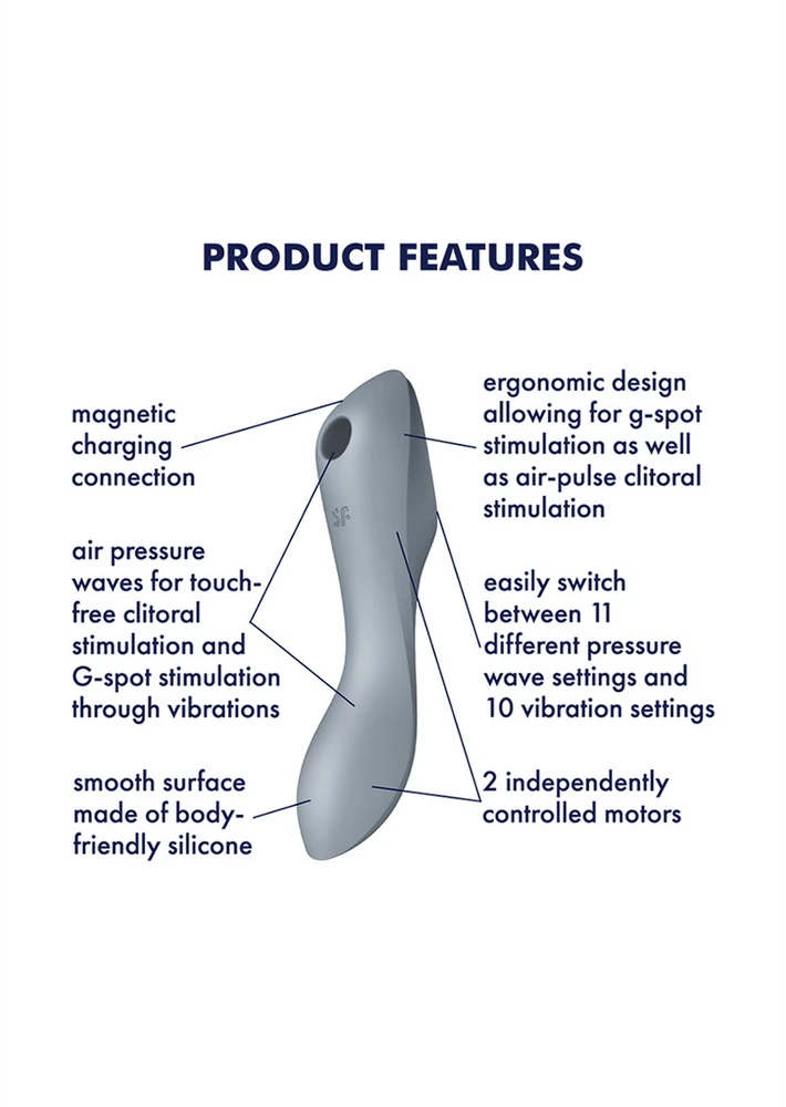 Vibruojantis siurbimo masažuoklis Satisfyer curvy trinity 3