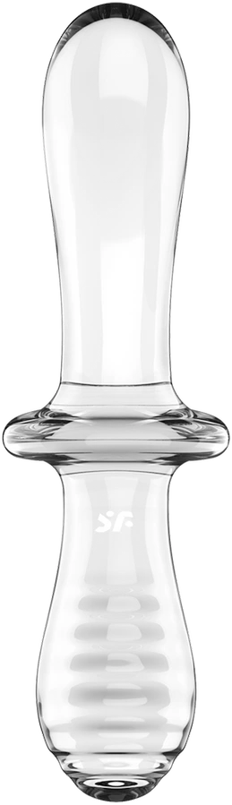 Satisfyer Double Crystal stiklo dildo Skaidrus