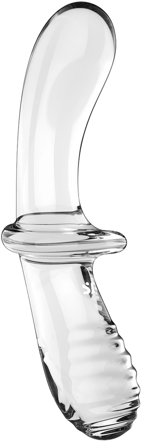 Satisfyer Double Crystal stiklo dildo Skaidrus