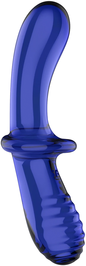 Satisfyer Double Crystal dildo szklane Light Mėlyna