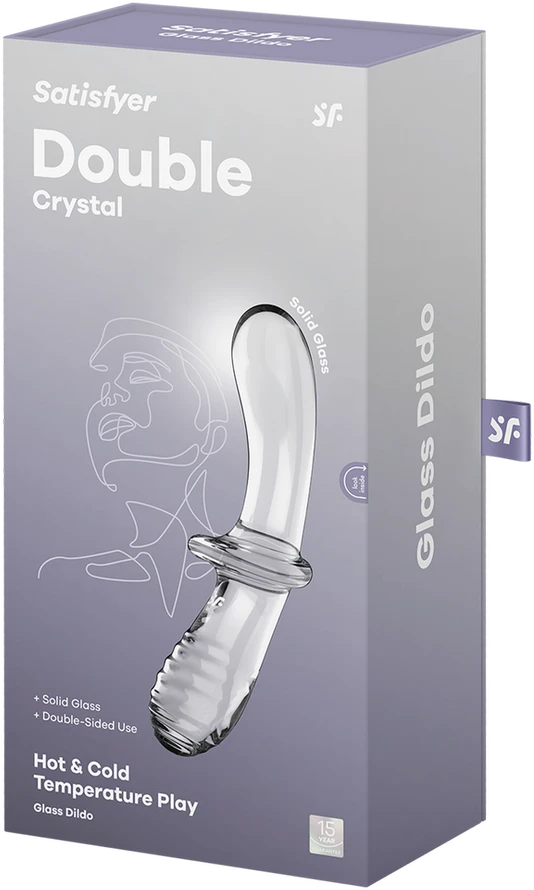Satisfyer Double Crystal stiklo dildo Skaidrus