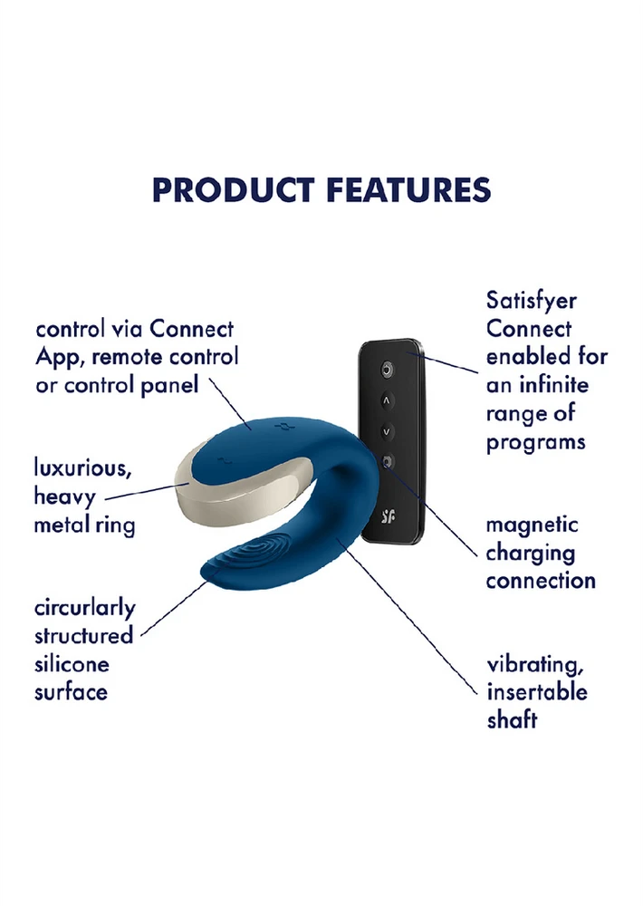 „SATISFYER DOUBLE LOVE CONNECT“ PROGRAMĖLĖ MĖLYNA