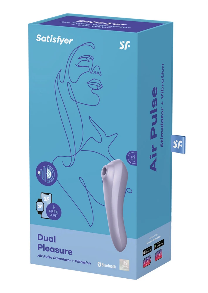 Vibratorius „Satisfyer Dual Pleasure“ su programėle (alyvinės spalvos)