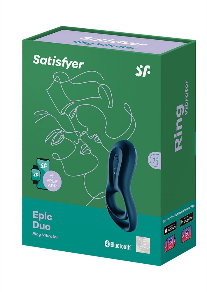 „Satisfyer Epic Duo Ring“ – dvigubas vibruojantis varpos žiedas