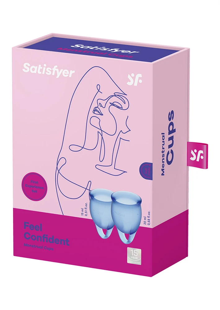 Satisfyer Menstruacinė taurelė Pasijauskite savimi patenkinti (mėlyna)